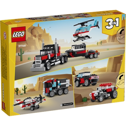 Flatbed Truck with Helicopter