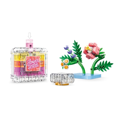 Frasco de Perfume com Decoração Floral