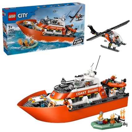 Coast Guard Rescue Boat and Helicopter