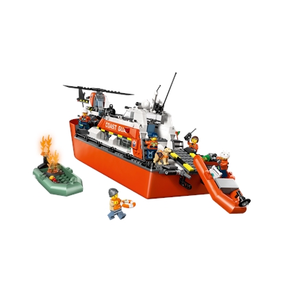 Coast Guard Rescue Boat and Helicopter